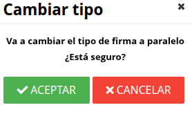 Cambiar el tipo de firma de una petición