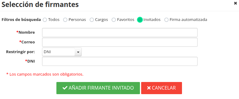 Restricción activa: DNI