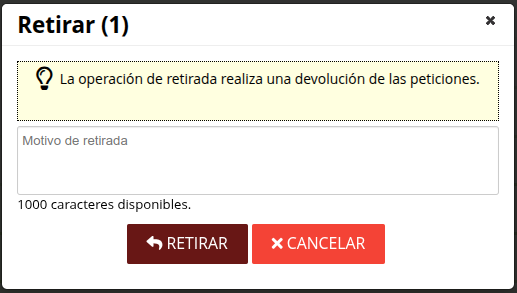 Retirada de petición